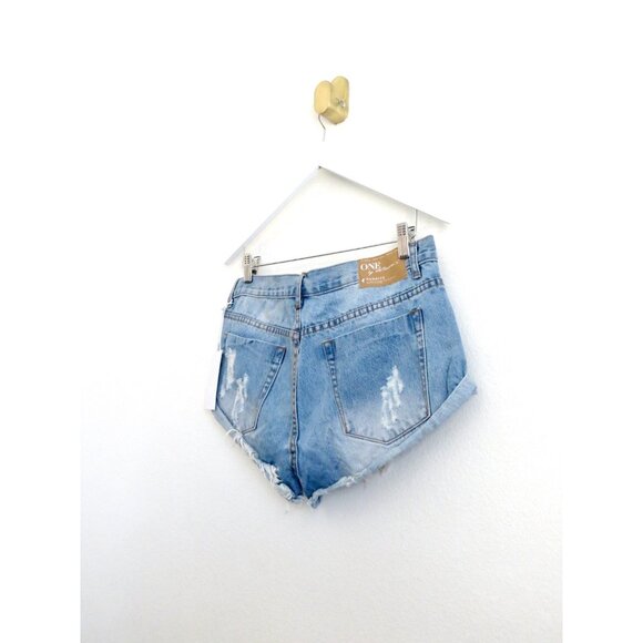 NEW! One teaspoon Bandits Shorts Relaxed Fit Long Rise Twisted Cuff Hem 30 - Picture 6 of 10